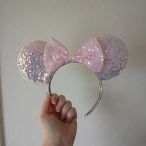 Pink Sequin Mouse Ears Headband